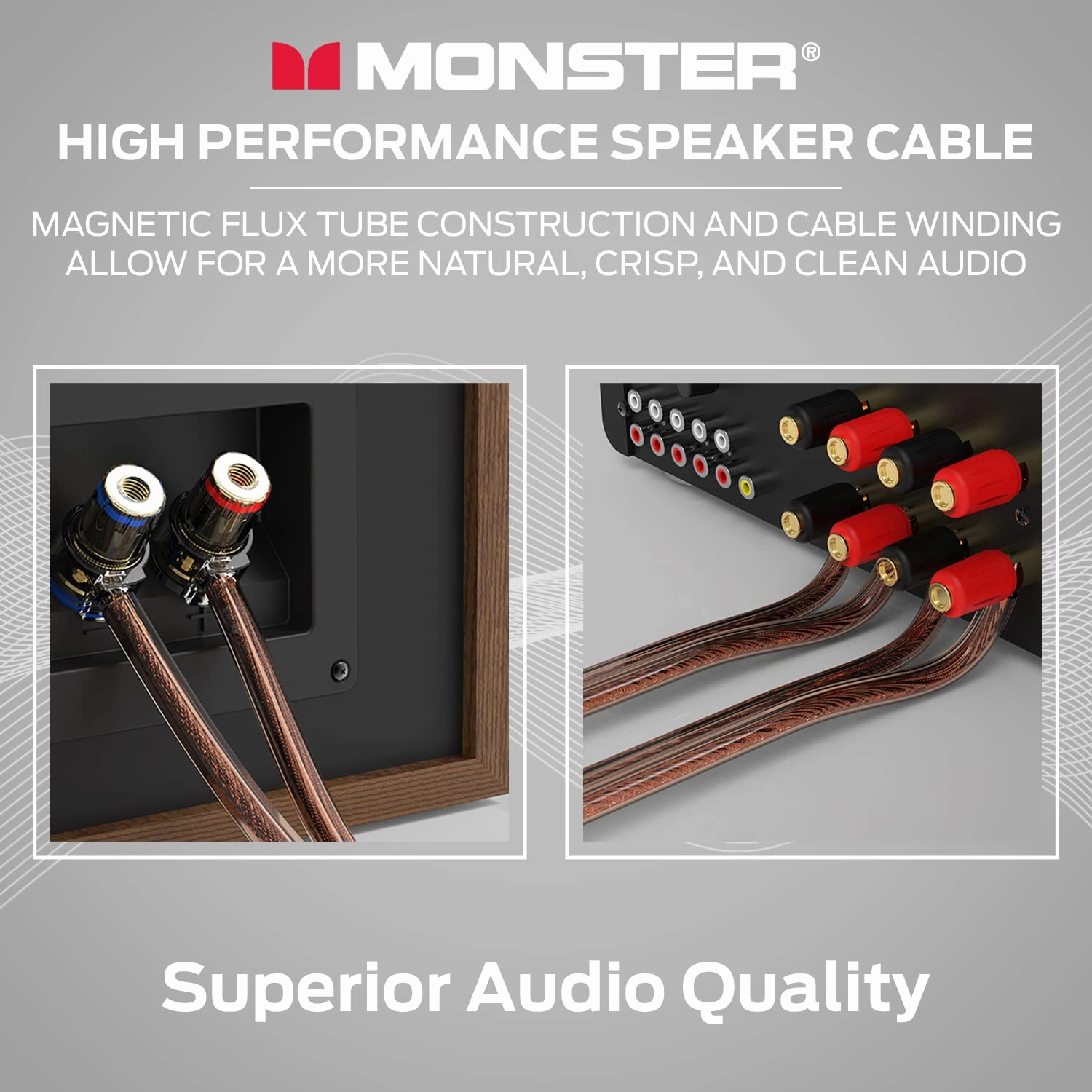 Monster XP Copper Clad Aluminum (CCA) Speaker Wire 12 Gauge Cable 100 FT Spool - Ideal for Home Cinema Cables and Car Audio Cable