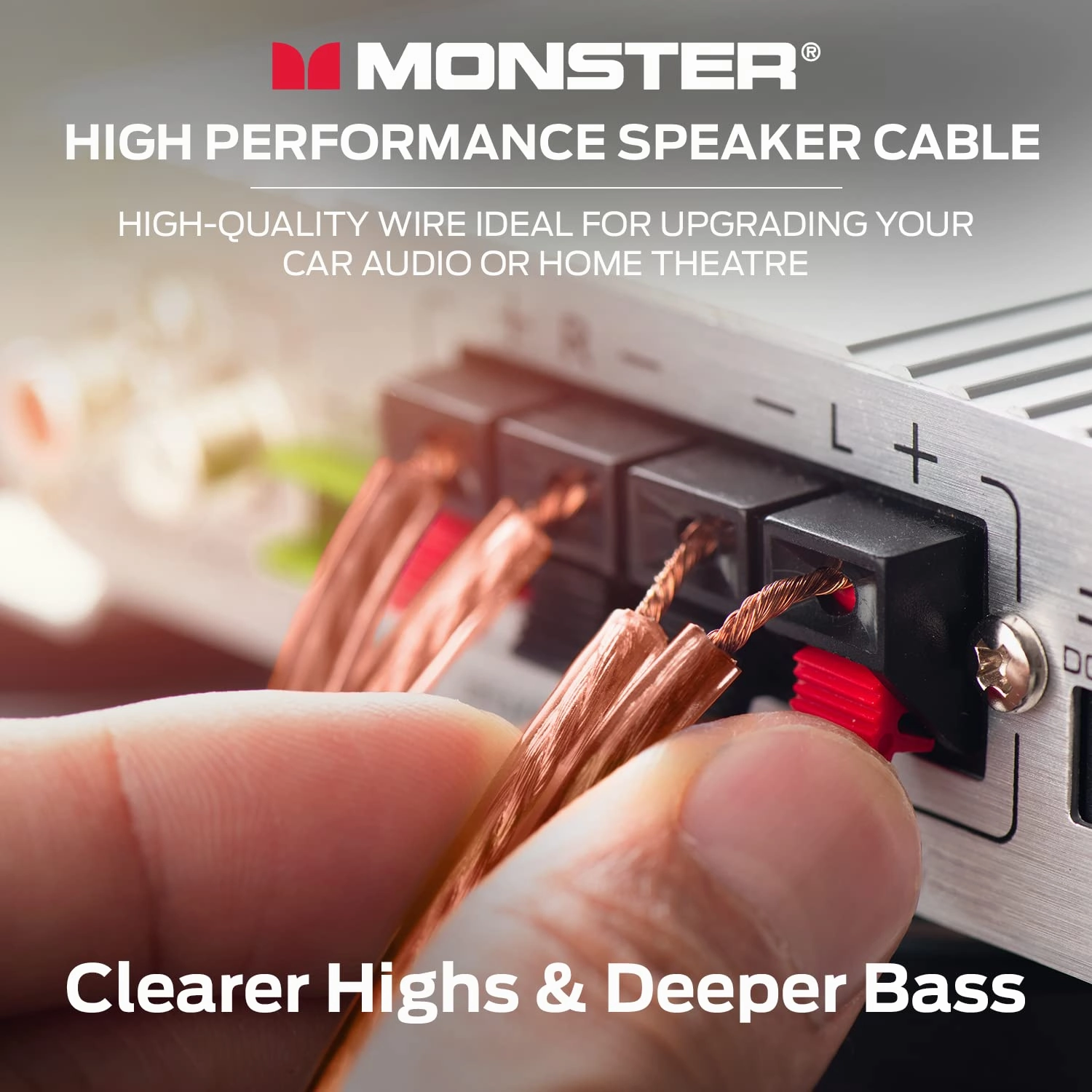 Monster XP Copper Clad Aluminum (CCA) Speaker Wire 12 Gauge Cable 100 FT Spool - Ideal for Home Cinema Cables and Car Audio Cable
