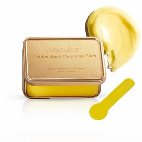 Naculor Golden Brick Cleansing Balm, Natural Oil Makeup Remover, Deep Cleansing for All Skin Types, 3 oz