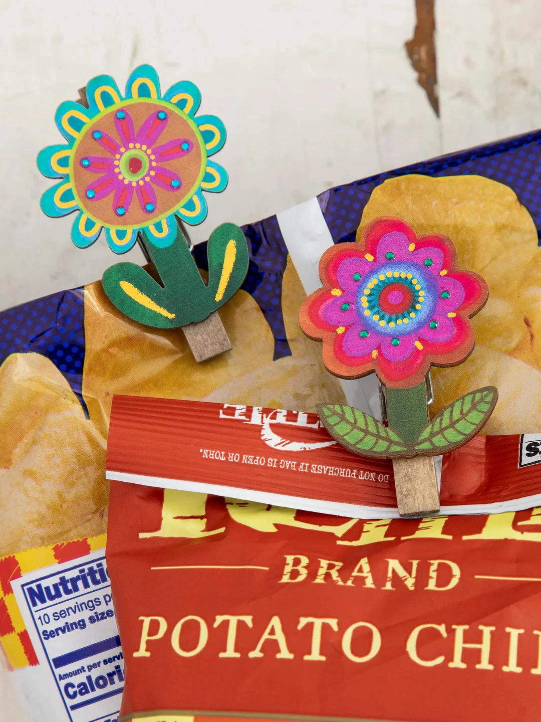 Natural Life Magnet Flower Bag Clips, Set of 2
