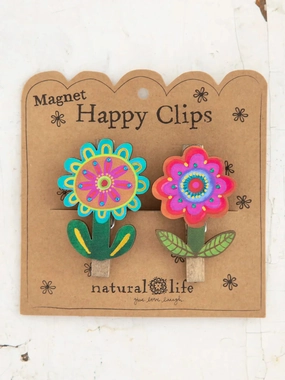 Natural Life Magnet Flower Bag Clips, Set of 2
