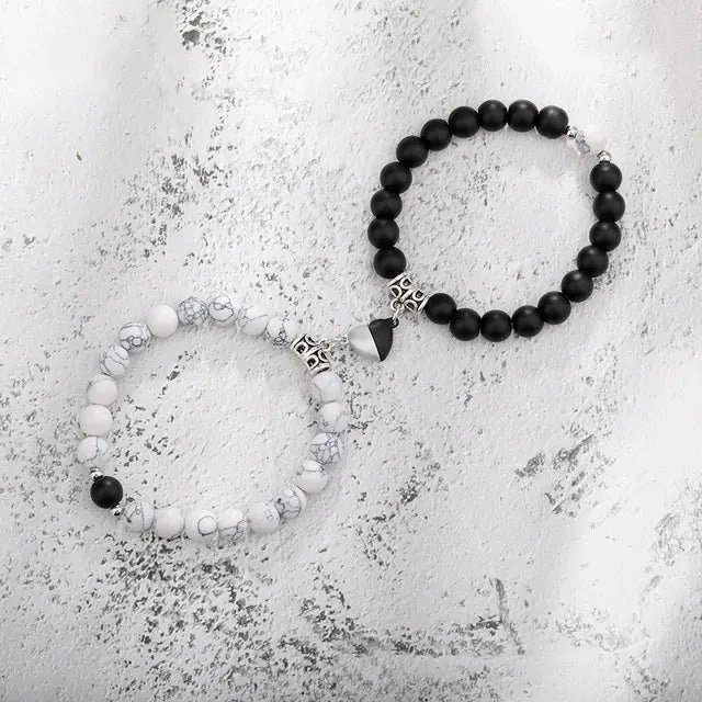 Natural Stone Beads Couple Magnetic Bracelets