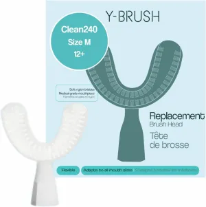 New Y-Brush Clean240 Brush Head (Replacement) - Adult 12  (Brush Head for Ultra, Essential, DuoBrush - White) Y-Shaped Brush - Flexible - to Be Replaced Every 4 Months