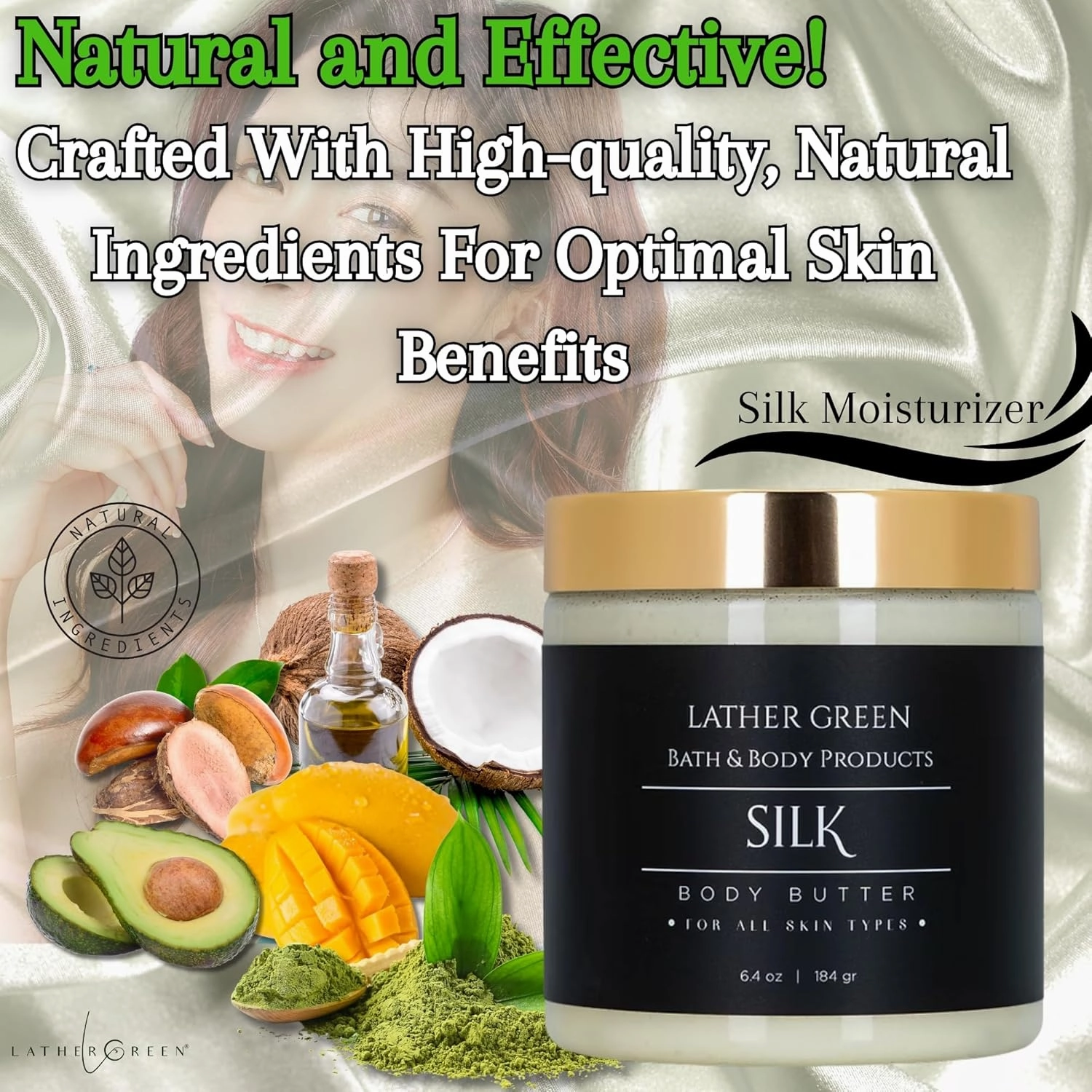Nourishing & Hydrating - Deep Moisturizing for All Skin Types with Shea & Mango Butter (6.4 OZ, Silk fragrance)