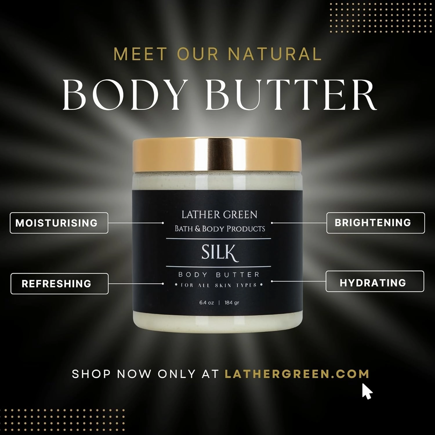 Nourishing & Hydrating - Deep Moisturizing for All Skin Types with Shea & Mango Butter (6.4 OZ, Silk fragrance)