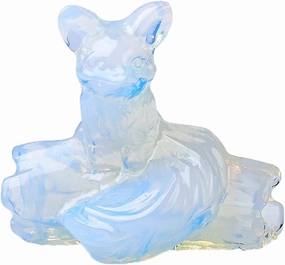 Opal Fox Decor Statue Crystals and Healing Stones Fox Figurine Polished Gemstones ​Bedroom Office Desk Home Decoration A Lucky Decoration