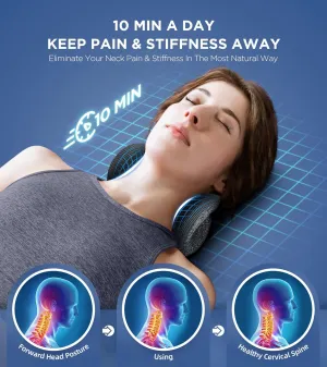 Osteo Neck Stretcher with Magnetic Therapy Cover, 2 Modes[Gentle/Strong] Pain Relief Cervical Traction Device, No Smell Neck and Shoulder Relaxer, Chiropractic Pillow for TMJ Headache Spine Alignment