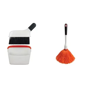 OXO Good Grips Compact Dustpan, Brush and Microfiber Delicate Duster Set