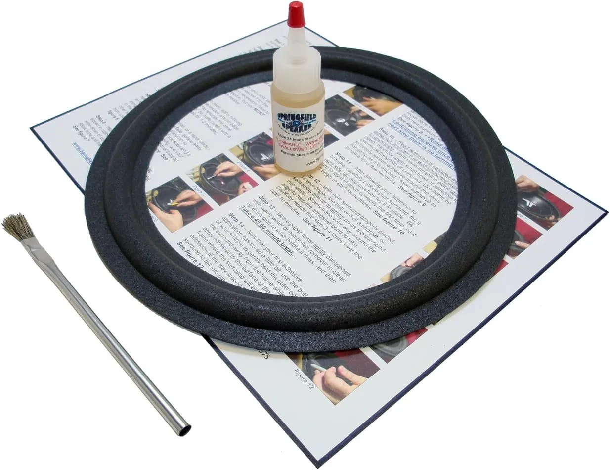 Paradigm 10" Speaker Foam Surround Edge Repair Kit - 1 Speaker Kit - Compatible with Paradigm PDR-10, PDR-10, PS1000, PS-1000, PS-1000 v.3, Many More