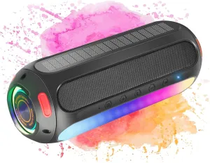PARKVISION Solar Magnetic Bluetooth Speaker for Golf Carts - IPX7 Waterproof 30W Outdoor Speaker with 5000mAh Battery, Deep Bass & 24H Playtime, Portable Solar Charging for Camping Beach Parties