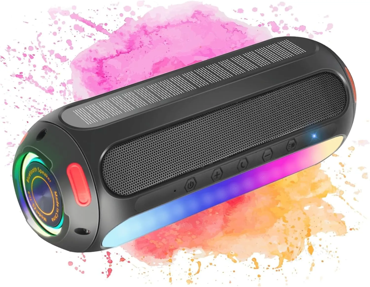 PARKVISION Solar Magnetic Bluetooth Speaker for Golf Carts - IPX7 Waterproof 30W Outdoor Speaker with 5000mAh Battery, Deep Bass & 24H Playtime, Portable Solar Charging for Camping Beach Parties