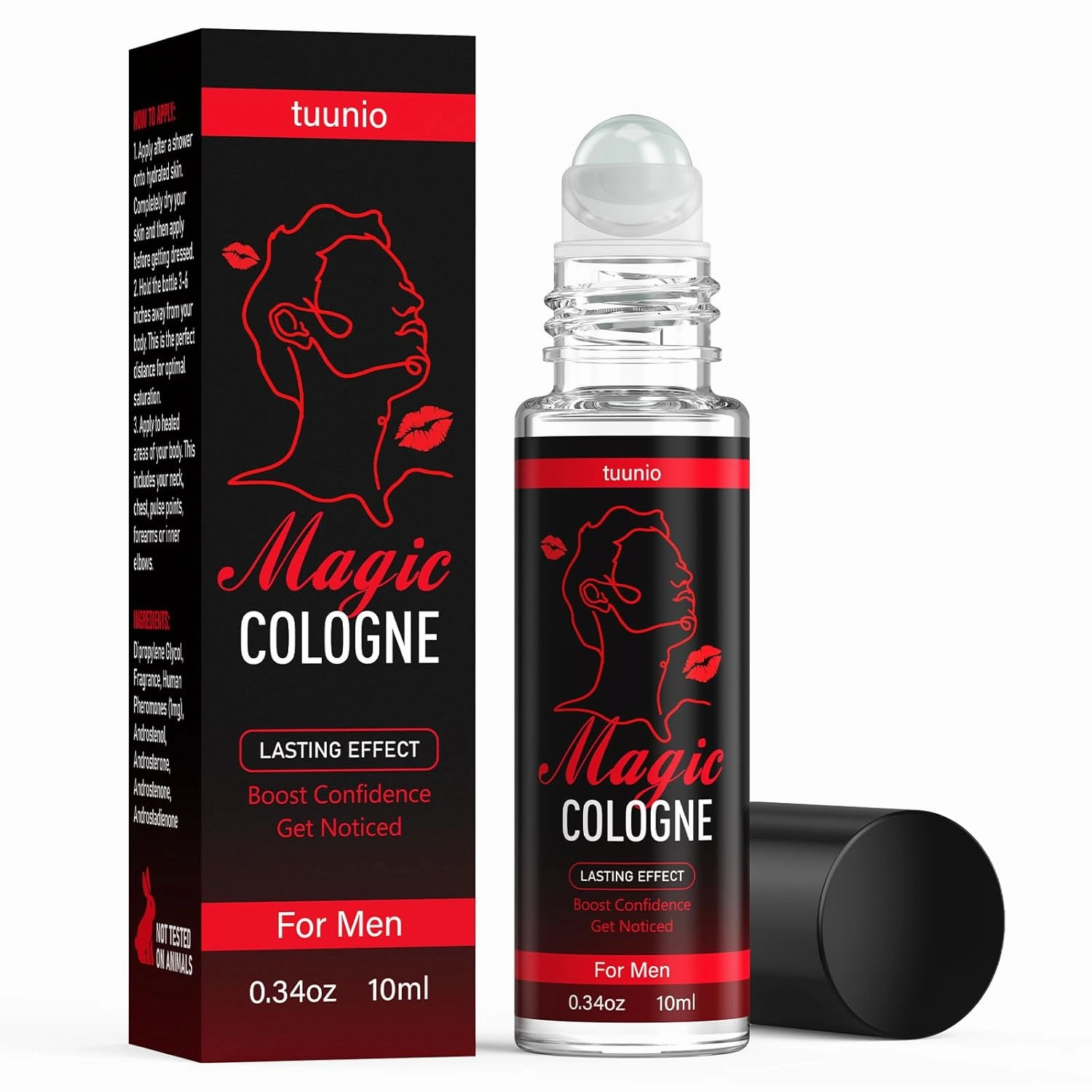 Perfume for Men-Compact Roll-On Oil-Based Mens Cologne, Perfume to Attract Women-Long Lasting & Boost Confidence & Charm, 0.34 oz (10 mL), Face