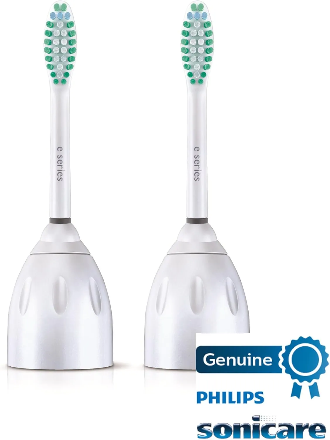 Philips Sonicare Genuine E-Series Replacement Toothbrush Heads, 2 Brush Heads, White, HX7022/66