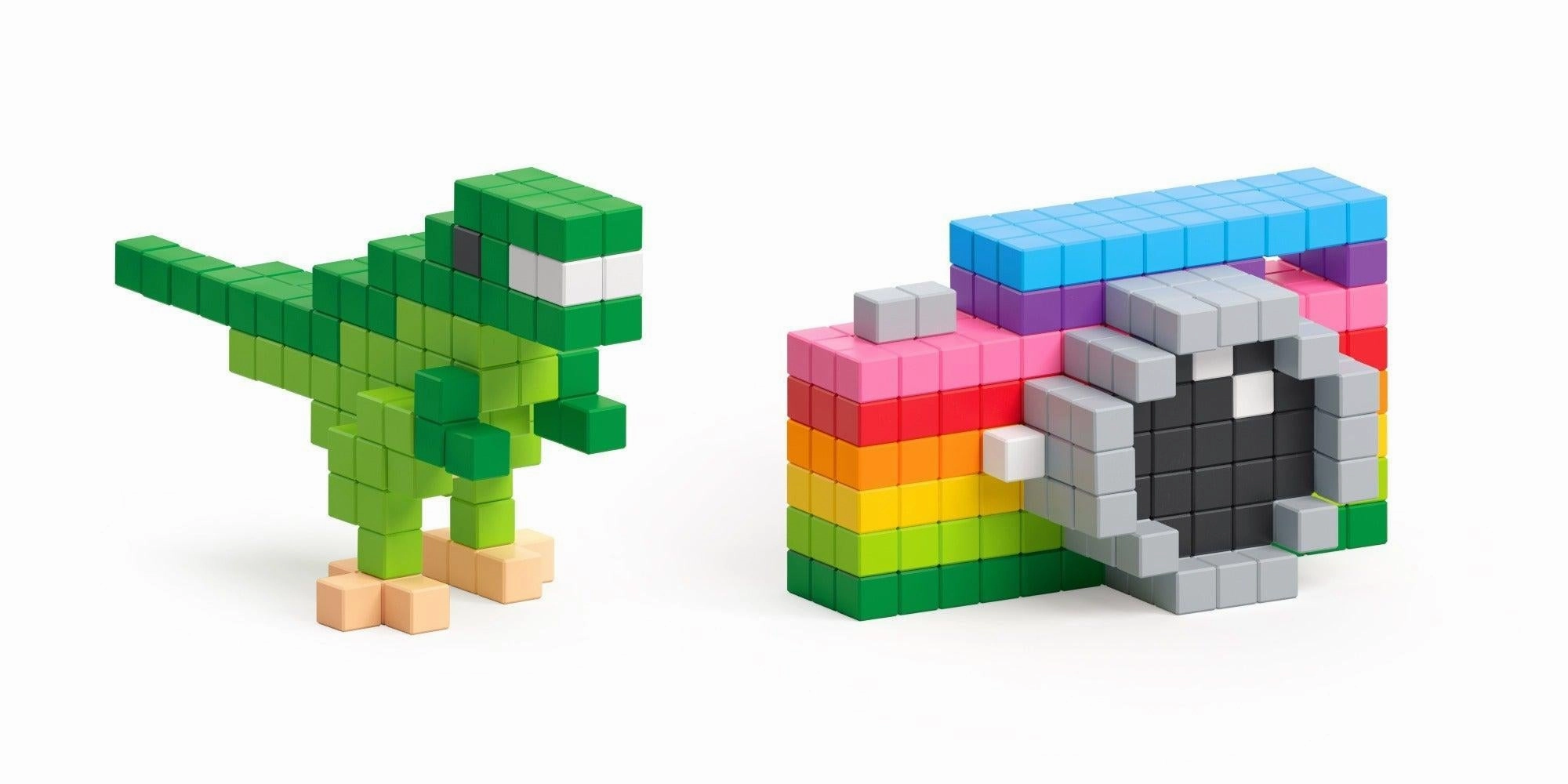 PIXIO-800 Magnetic Blocks in 16 Colors  Free App