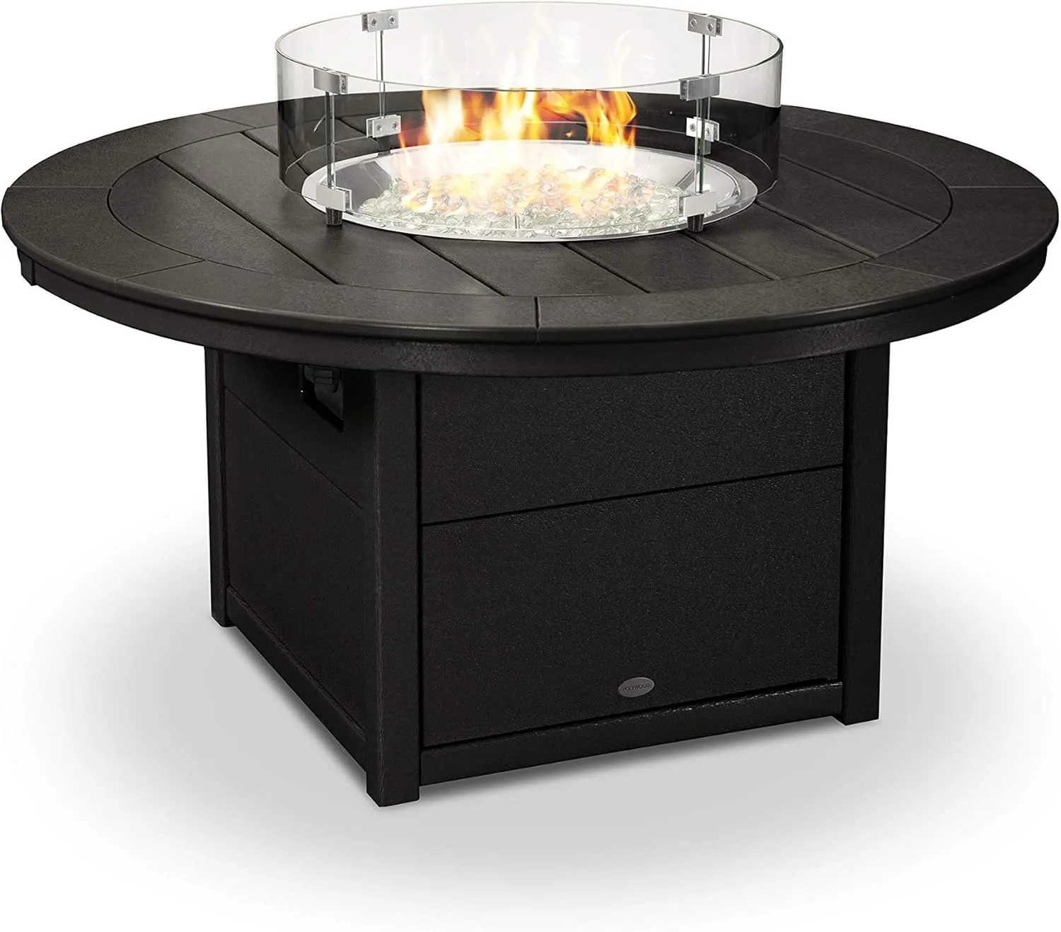Polywood® Round 48" Fire Pit Table (Black)