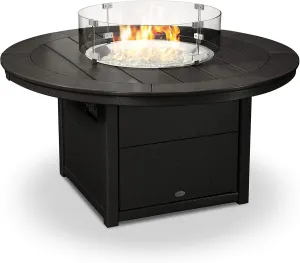 Polywood® Round 48" Fire Pit Table (Black)