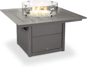 Polywood® Square 42" Fire Pit Table (Slate Grey)