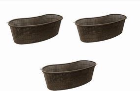 PondH2o Contour Kidney Shaped Plastic Slotted Mesh Aquatic Pond Plant Basket, 17 Inch (44cm), Value Three (3) Pack, Perfect for Lily's, Planting Pot, Baskets for Water Gardens, Aquaponics, Hydroponics