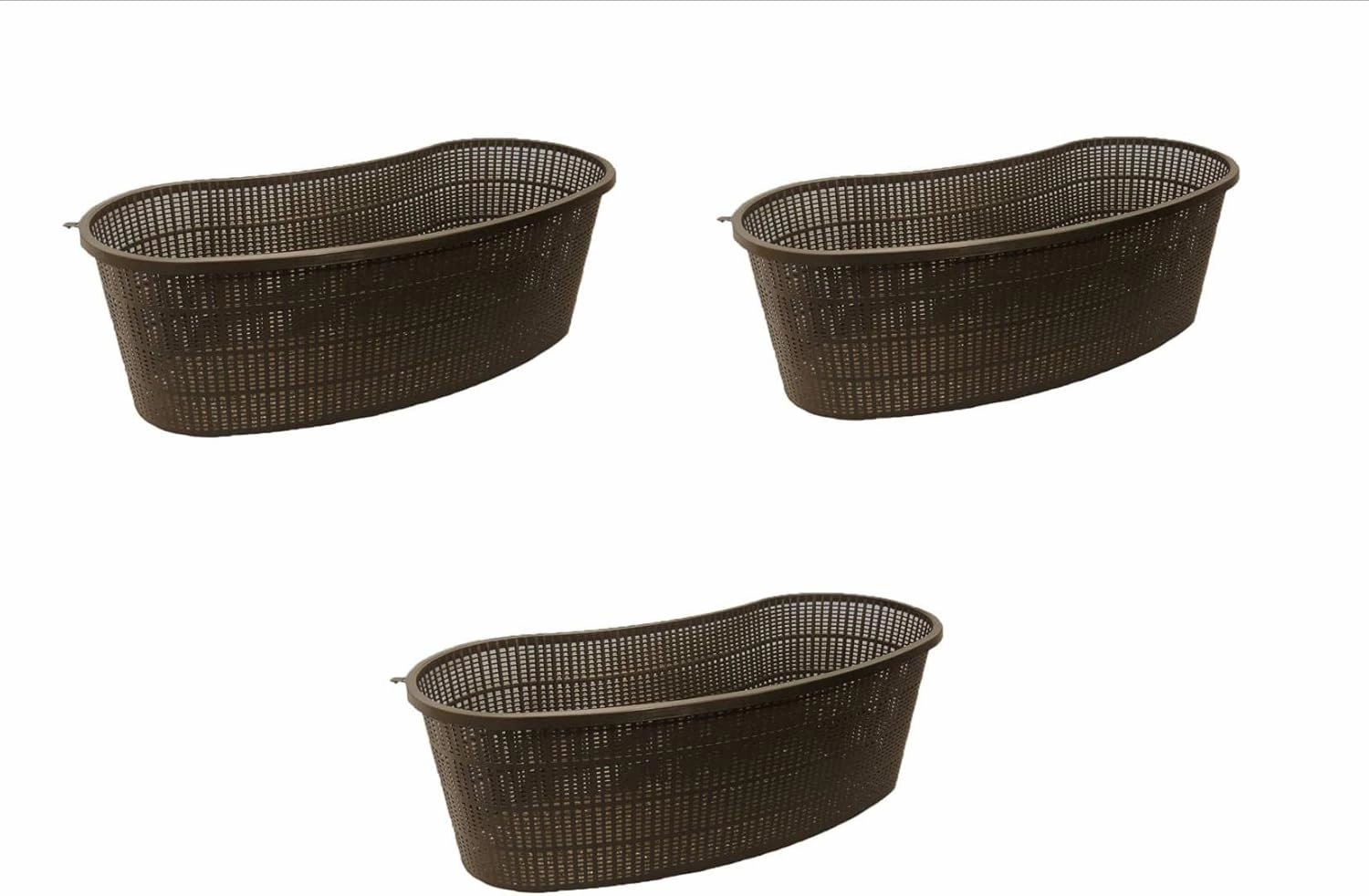 PondH2o Contour Kidney Shaped Plastic Slotted Mesh Aquatic Pond Plant Basket, 17 Inch (44cm), Value Three (3) Pack, Perfect for Lily's, Planting Pot, Baskets for Water Gardens, Aquaponics, Hydroponics