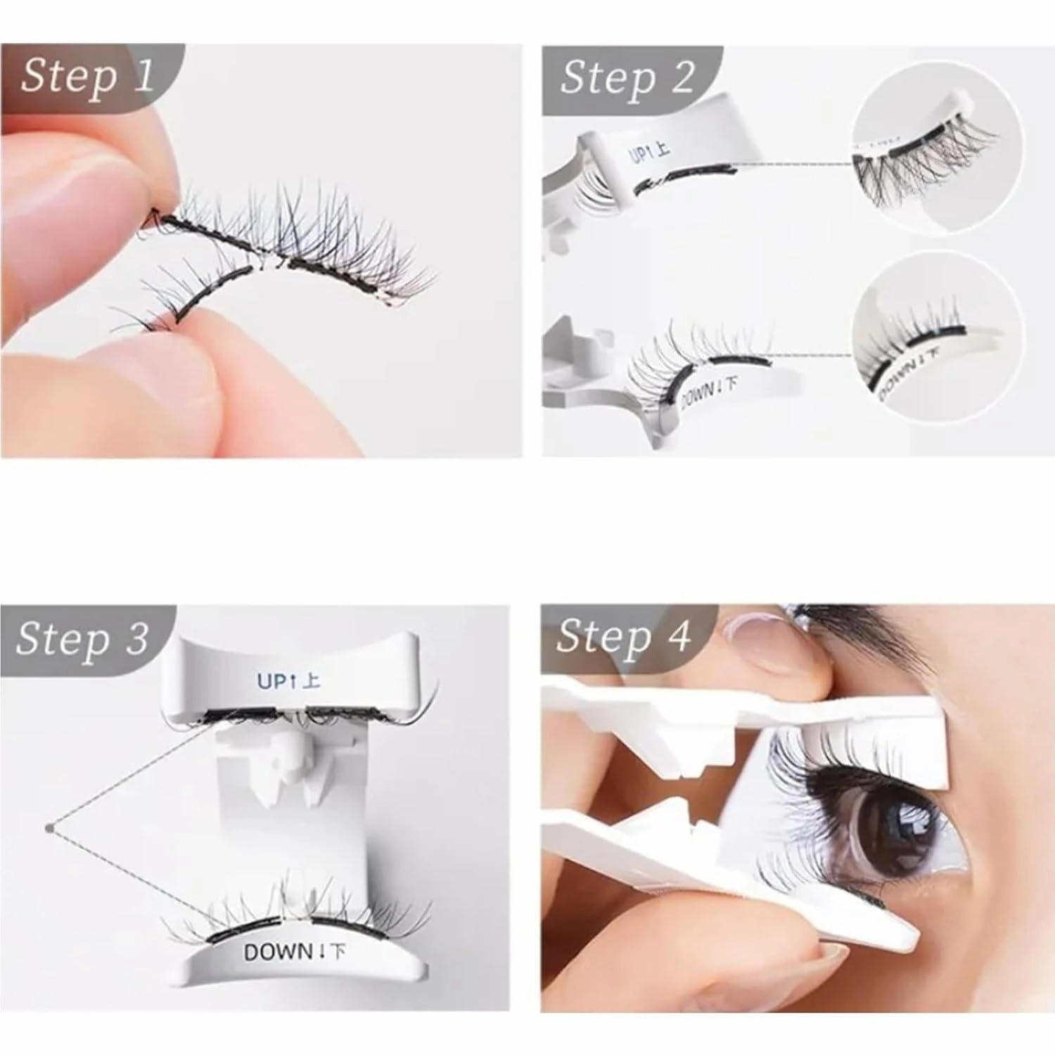 Portafly Magnetic Lashes, 3d Magnetic Lashes No Glue or Liner Needed, Reusable Lashes Self Adhesive Waterproof, Magnetic Eyelashes Natural Look -Simple