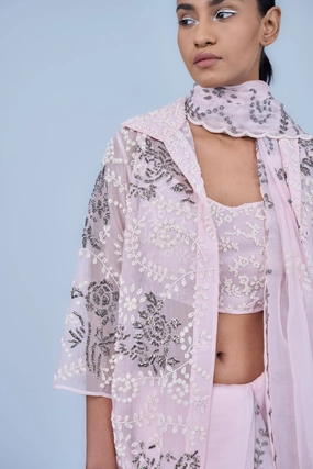 Powder Ec Slv Silk Organza Jacket