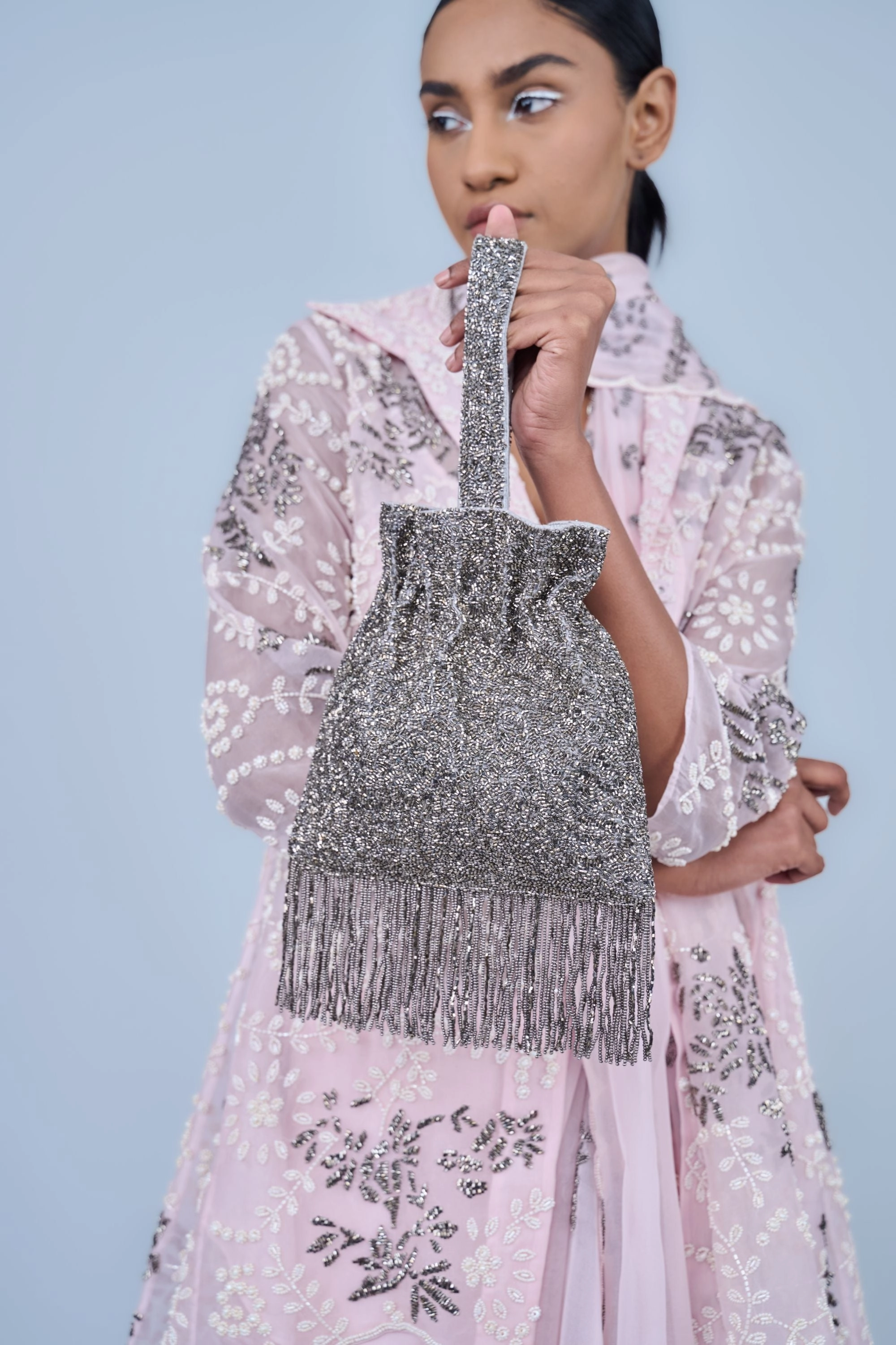 Powder Ec Slv Silk Organza Jacket