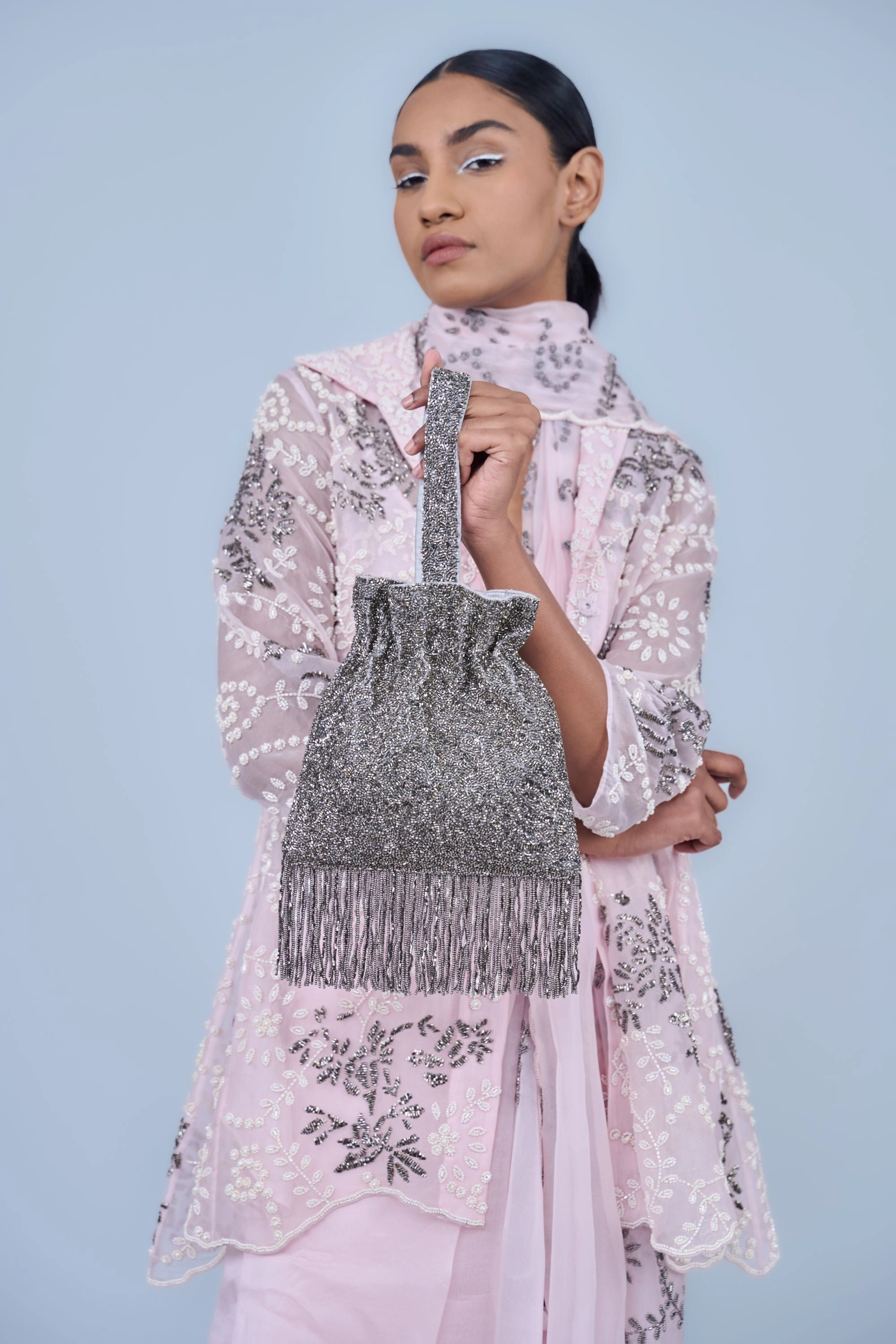 Powder Ec Slv Silk Organza Jacket