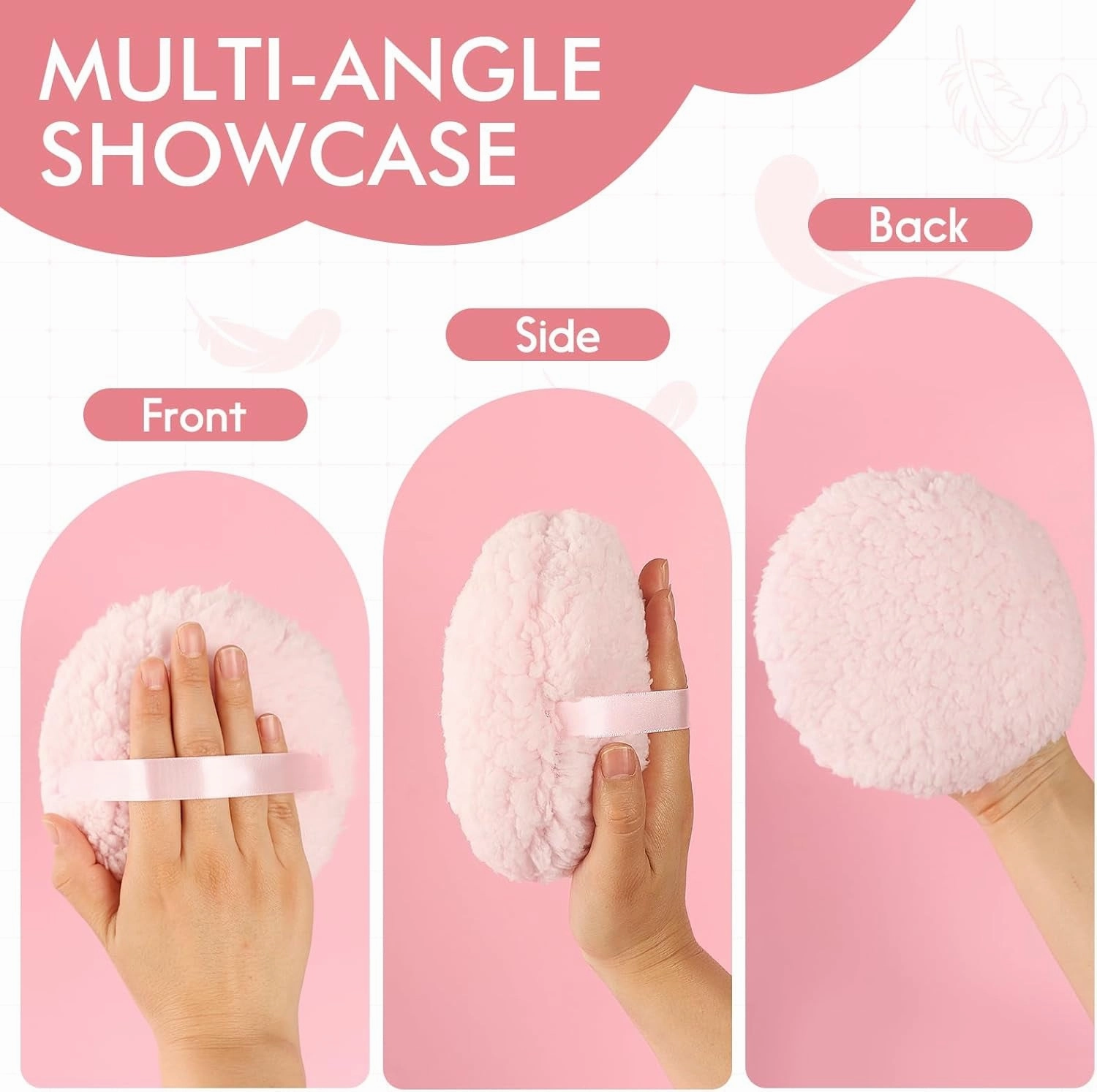 Powder Puff, 6'' Powder Puff for Body Powder,Body Powder Puff and Container, Body Powder Applicator,Oversize Dust Puffs for Women,Extra Large Powder Puffs for Face Powder
