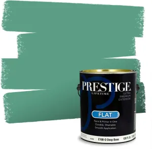 PRESTIGE Paints Exterior Paint and Primer In One, 1-Gallon, Flat, Comparable Match of Benjamin Moore* Alpine Trail*