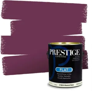 PRESTIGE Paints Exterior Paint and Primer In One, 1-Gallon, Flat, Comparable Match of Sherwin Williams* Fabulous Grape*