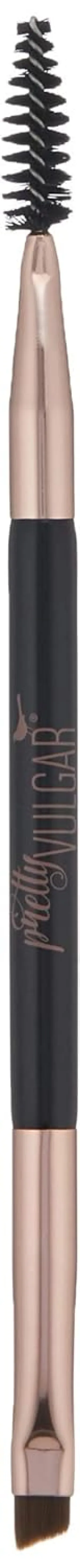 Pretty Vulgar High Standards Eyebrow Brush, Vegan Double-Ended Angled Eye Brow Brush and Spoolie Brush, Cruelty-Free Bristles