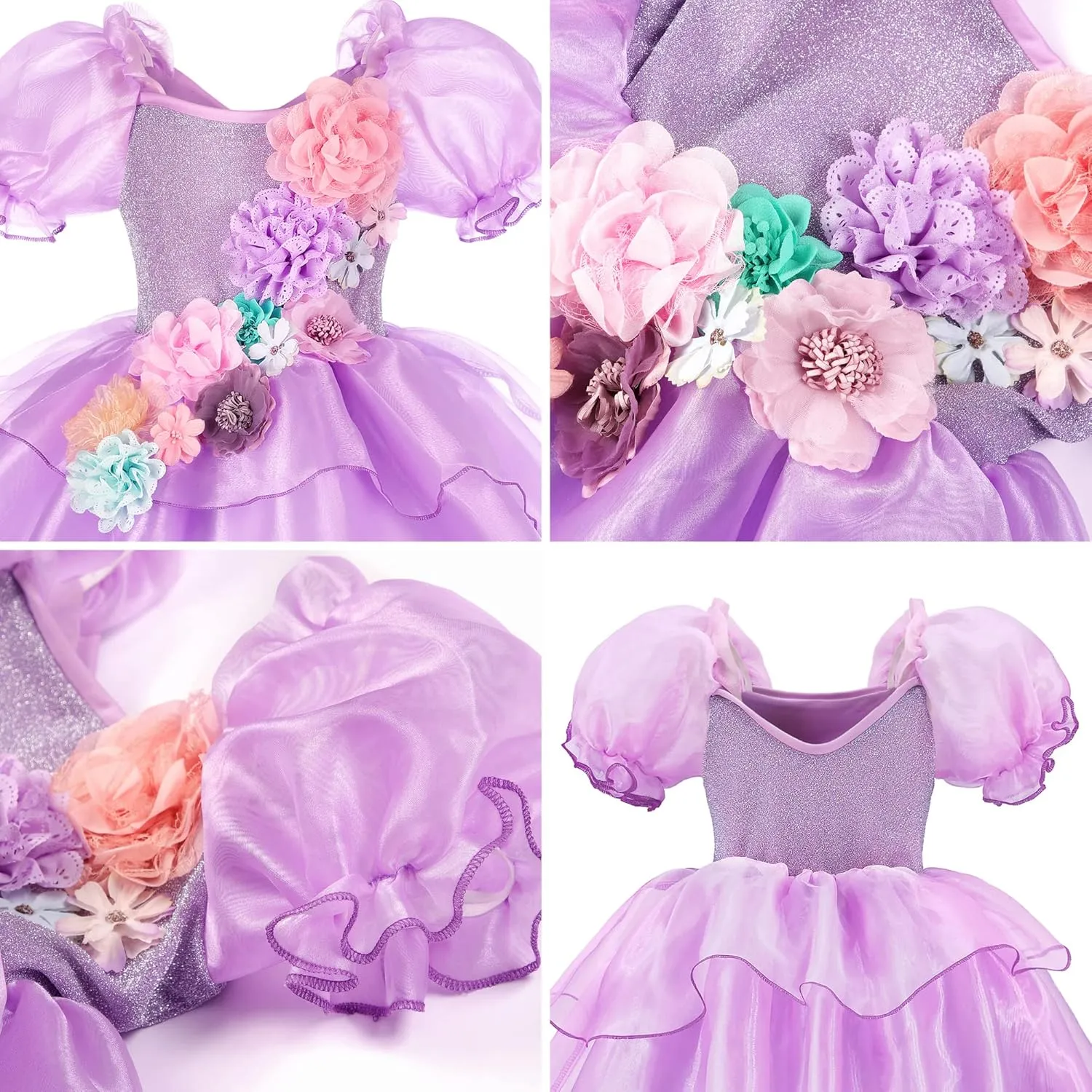 Princess Belle Dress up Halloween Fairy Costume for Toddler Girls, Special Occasion Dresses Birthday Party, Yellow
