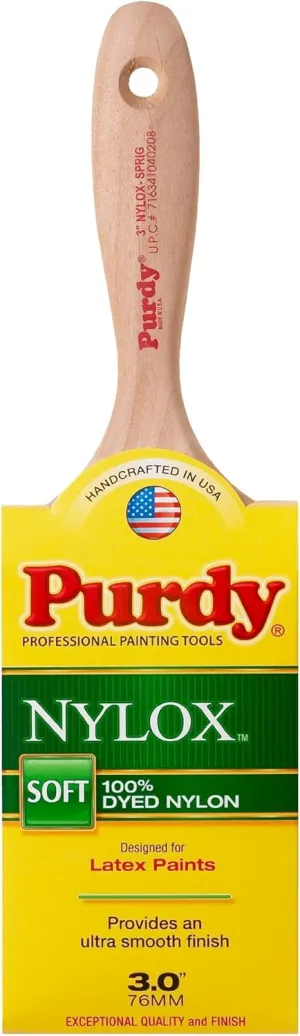 Purdy 144380230 Nylox Series Sprig Flat Trim Paint Brush, 3 inch