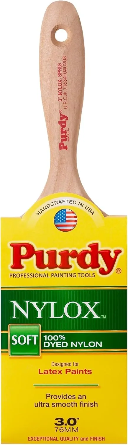 Purdy 144380230 Nylox Series Sprig Flat Trim Paint Brush, 3 inch