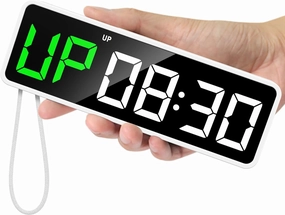 REACHER Portable Gym Timer Clock for Home Garage, Countdown/UP, Stopwatch, Workout Interval Timer with Powerful Battery, Strong Magnet, Adjustable Volume, Digital Fitness Crossfit Boxing HIIT