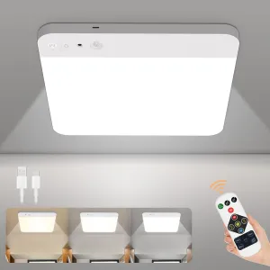 Rechargeable Motion Sensor Closet Light with Remote - Magnetic Wireless Ceiling Lights Battery Operated, 400LM Closet Light Indoor for Shower Bathroom Pantry Stairs Hallway Laundry Porch