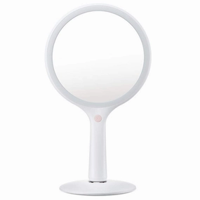 RED SHORE Portable LED Makeup Mirror, Magnetic 5X Magnifying USB Charging Light Makeup Mirror,Cosmetic Magnification Mirrors for Bathroom Shower Travel Girl(White)