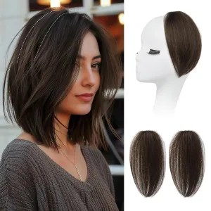 REECHO Clip in Hair Volumizer, 2PCS 8 Inch Short Thick Hairpieces Adding Extra Volume - Chocolate Brown Extensions for Women With Thin Fine Hair