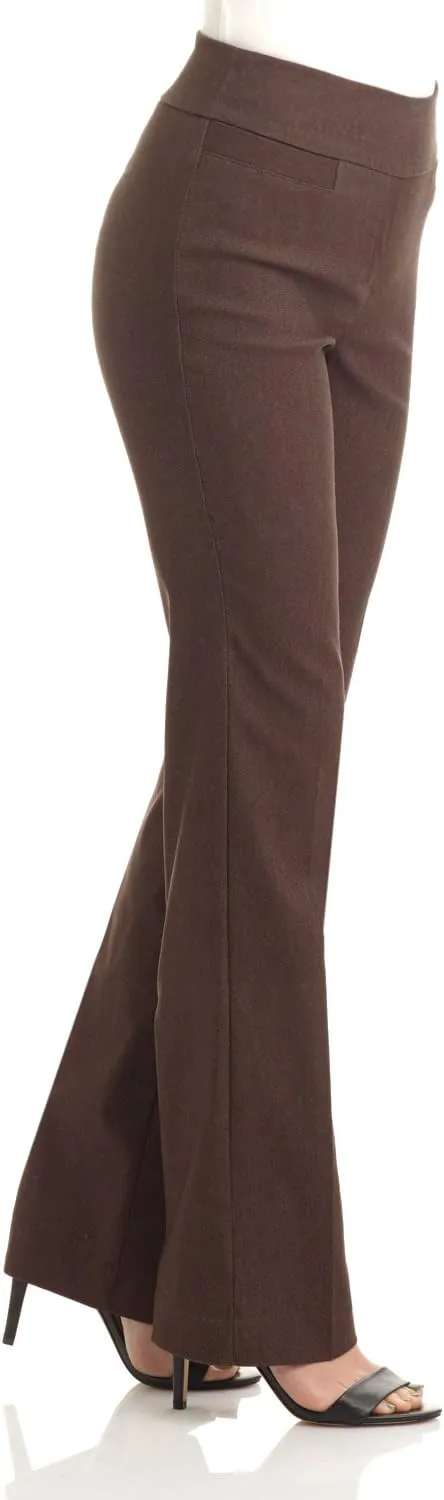 Rekucci Womens Ease into Comfort Stretchy Business Casual Bootcut Pull-On Everyday Office Pant in Regular/Tall/Petite Sizes