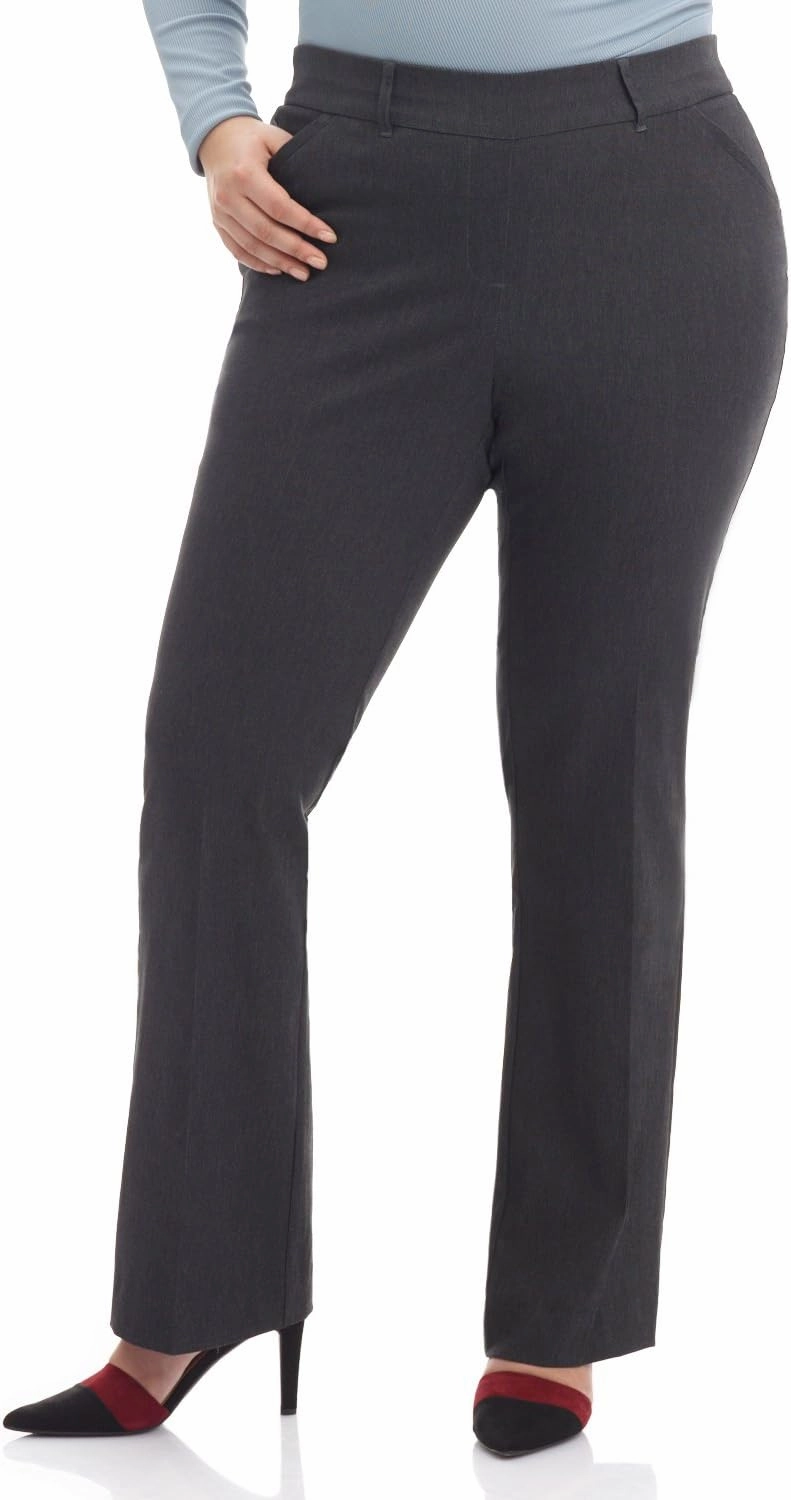 Rekucci Curvy Woman Ease into Comfort Barely Bootcut Plus Size Pant
