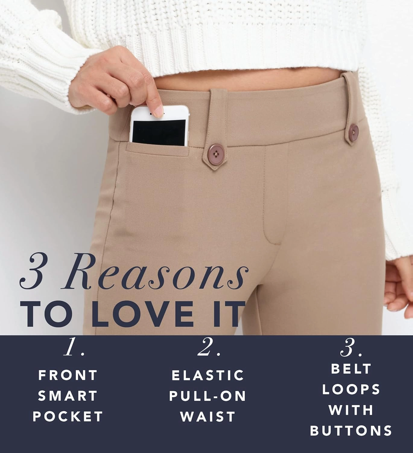 Rekucci Women's Smart Desk to Dinner Stretch Bootcut Pant w/Tummy Control