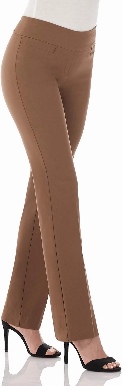 Rekucci Womens Ease into Comfort Stretchy Business Casual Bootcut Pull-On Everyday Office Pant in Regular/Tall/Petite Sizes