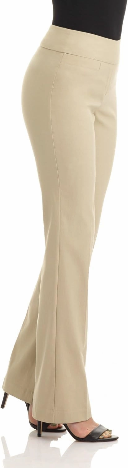 Rekucci Womens Ease into Comfort Stretchy Business Casual Bootcut Pull-On Everyday Office Pant in Regular/Tall/Petite Sizes