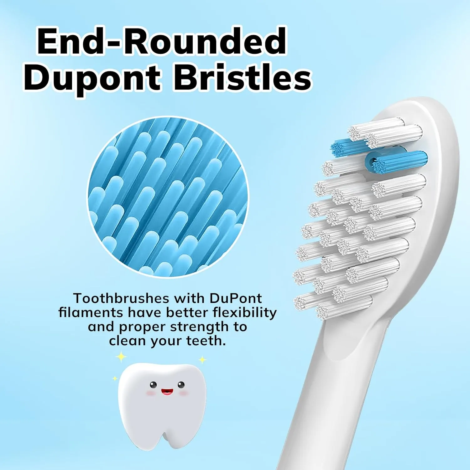 Replacement Flossing Toothbrush Heads with Covers for waterpik Sonic Fusion SF01/SF02 and Sonic Fusion 2.0 SF03/SF04,6 Count,White