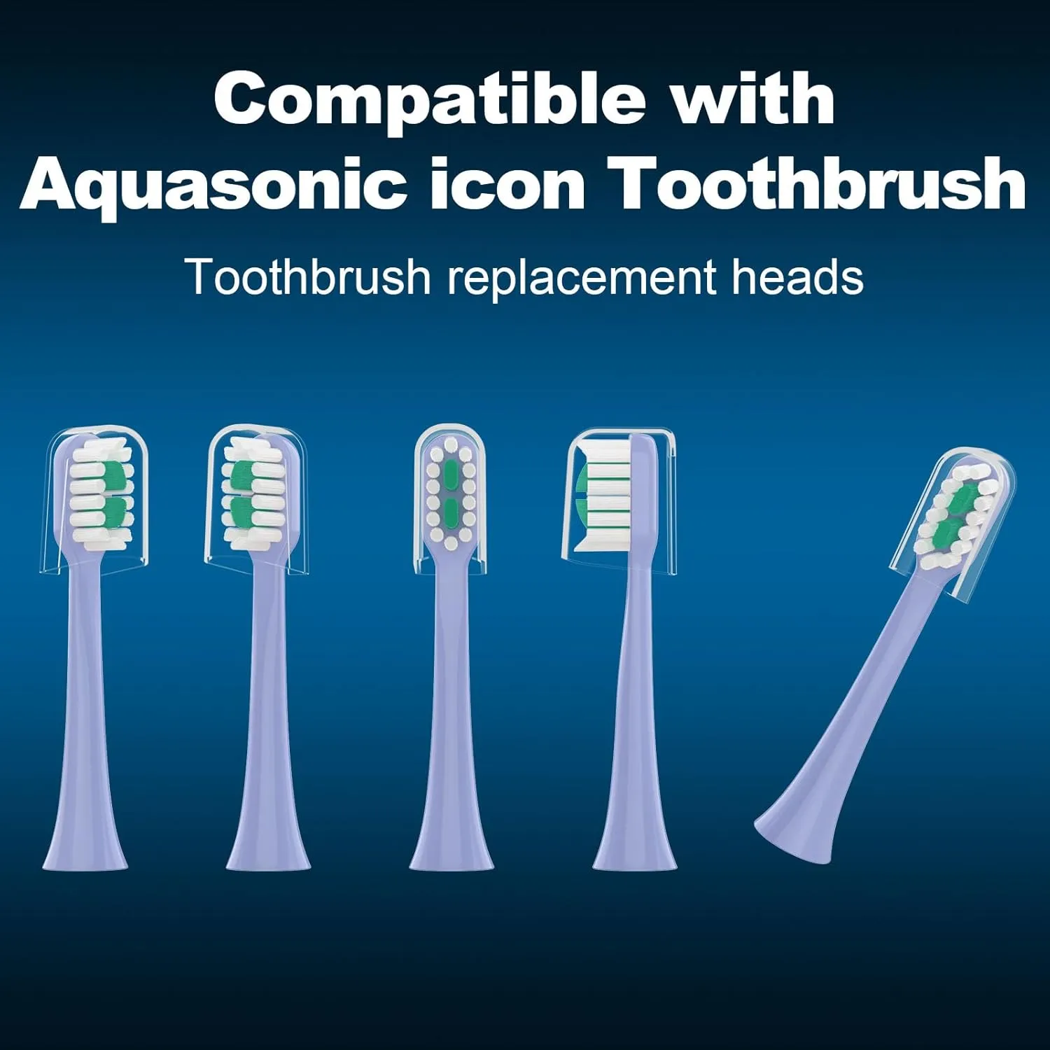 Replacement Toothbrush Heads 10 Pack for AquaSonic icon Electric Toothbrush,Lilac