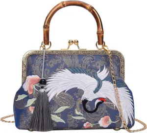 Retro Shoulder Chain Messenger Clutch Chinese Style Embroidered Jacquard Women's Evening Bags