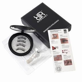 reusable Full Soft Magnetic Eyelashes with applicator, NO Glue, NO Eyeliner needed, Snap & Go. Easy application