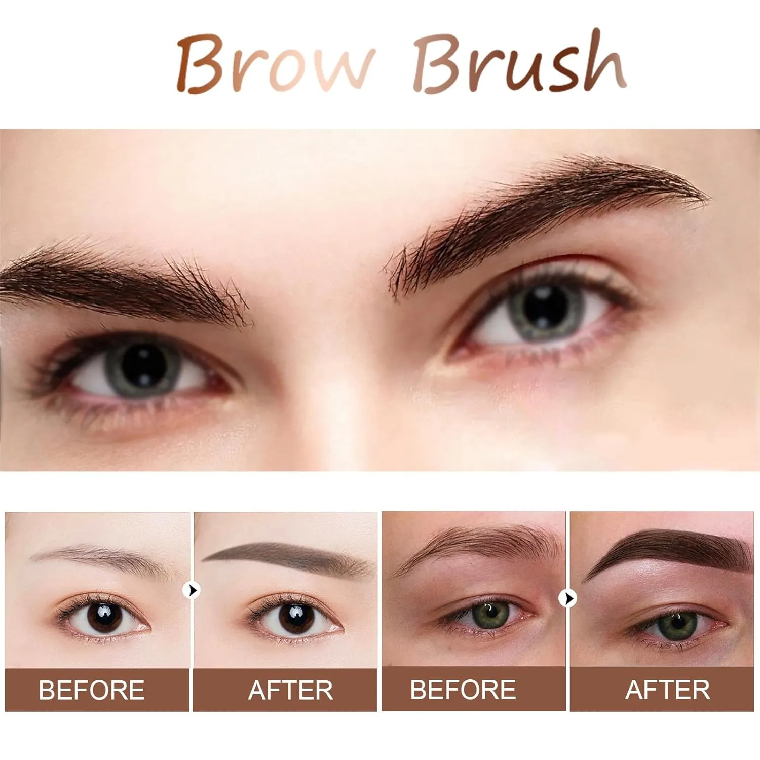 Revorie Brow Fection Angled Brush & Dip - Liftique Instant Brow Brush (4Pcs Mixed)