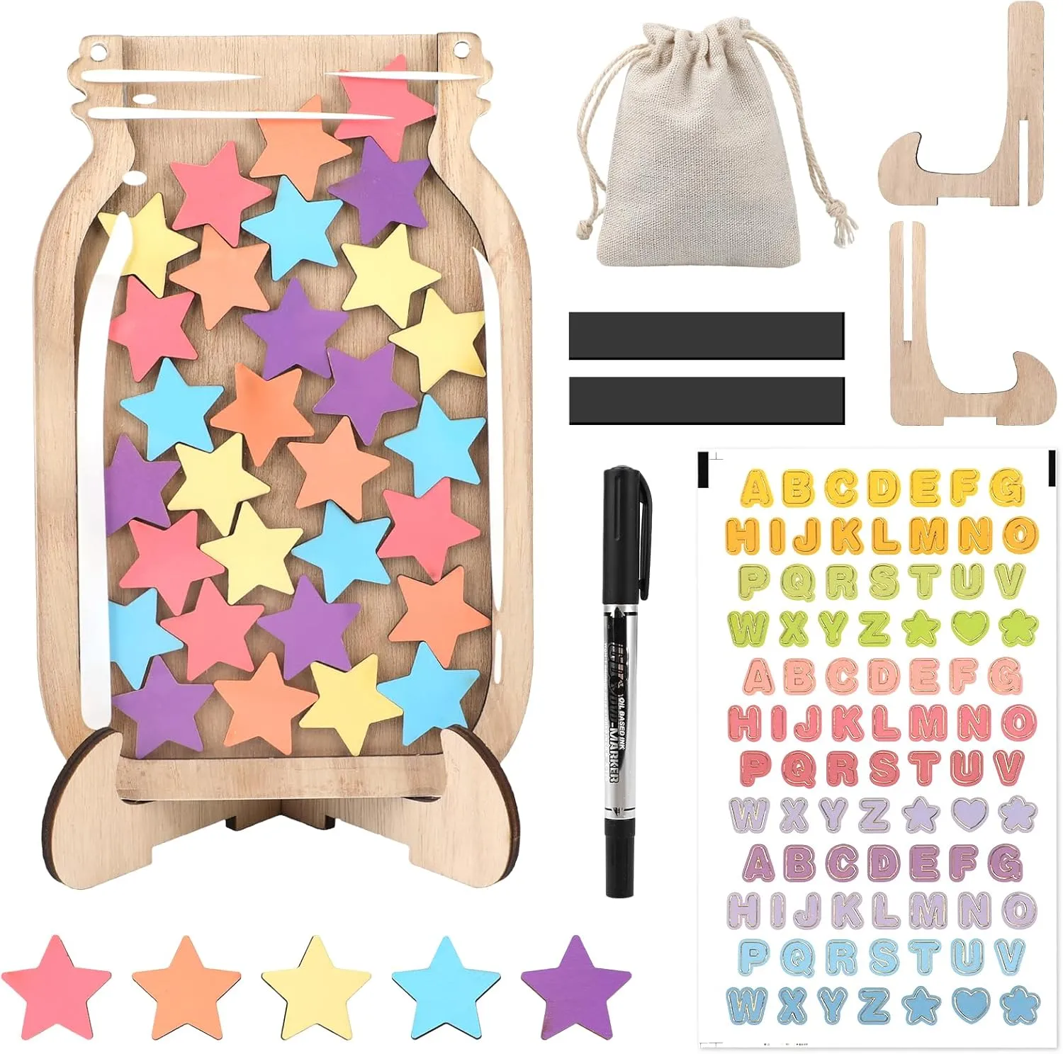 Reward Jar for Kids, Magnetic Reward Jar, Star Reward Jar for Classroom Kids Potty Training Housework Responsibility Behavior Rewards, Routine Training Tool for Boys Girls