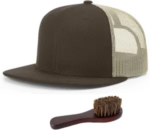 Richardson 511 Wool Blend Flatbill Trucker Cap Bundle with THP Hat & Clothing Brush